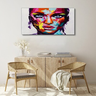 Colorful portrait of a woman Canvas Wall art