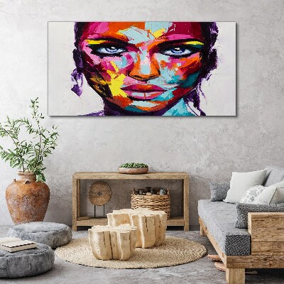 Colorful portrait of a woman Canvas Wall art