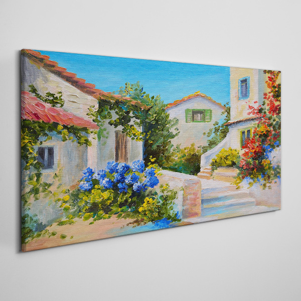 A charming spring town Canvas print