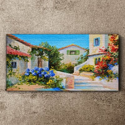 A charming spring town Canvas print