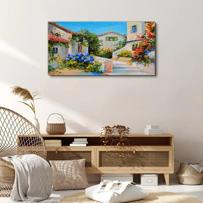 A charming spring town Canvas print
