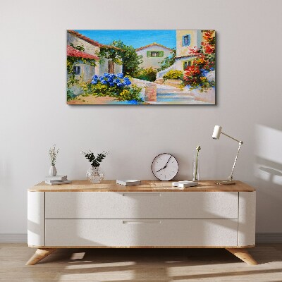 A charming spring town Canvas print