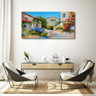 A charming spring town Canvas print