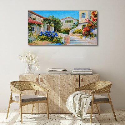 A charming spring town Canvas print
