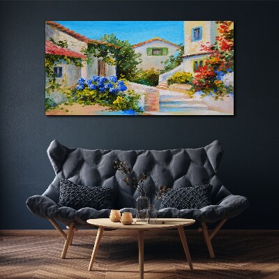 A charming spring town Canvas print