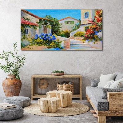 A charming spring town Canvas print