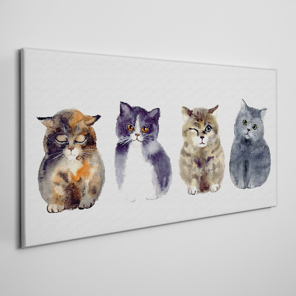 Watercolor cat portraits Canvas Wall art