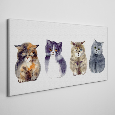 Pets cats watercolor Canvas Wall art