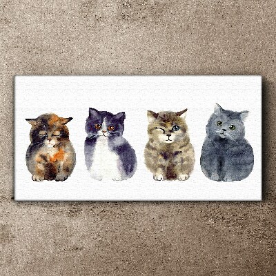 Watercolor cat portraits Canvas Wall art