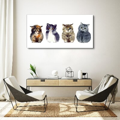Pets cats watercolor Canvas Wall art