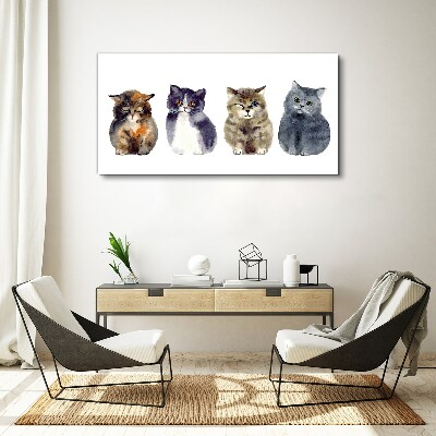 Watercolor cat portraits Canvas Wall art