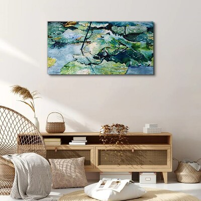 Water flowers with rain drops Canvas Wall art