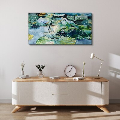 Water flowers with rain drops Canvas Wall art