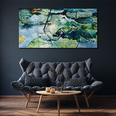 Water flowers with rain drops Canvas Wall art