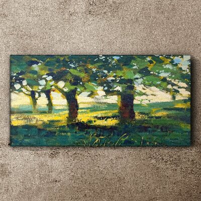 Abstraction grass trees Canvas Wall art