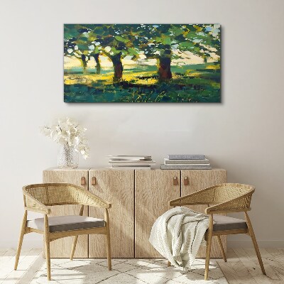 Abstraction grass trees Canvas Wall art