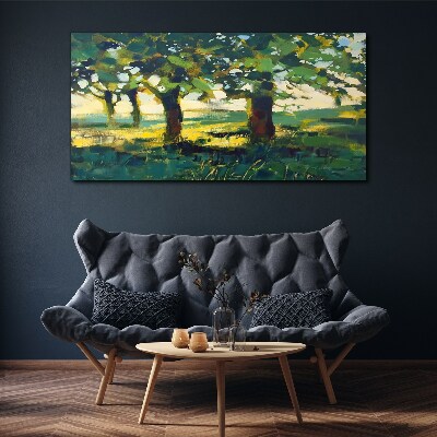 Abstraction grass trees Canvas Wall art