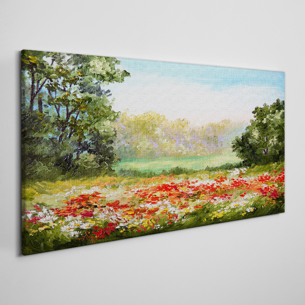 Floral landscape of a summer morning Canvas print