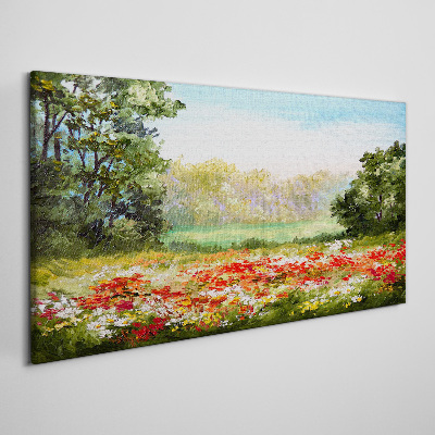 Floral landscape of a summer morning Canvas print