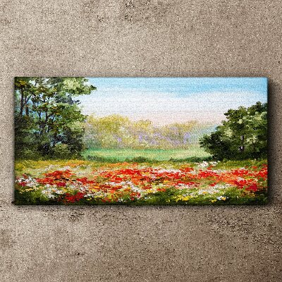 Floral landscape of a summer morning Canvas print