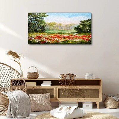 Floral landscape of a summer morning Canvas print