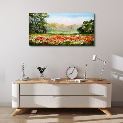 Floral landscape of a summer morning Canvas print