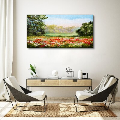 Floral landscape of a summer morning Canvas print