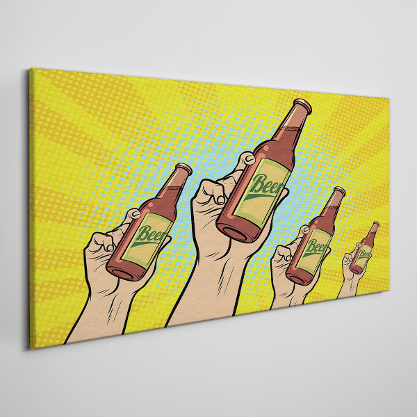Joyful toasting with beer Canvas Wall art