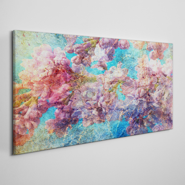 Floral landscape in pastel shades Canvas print