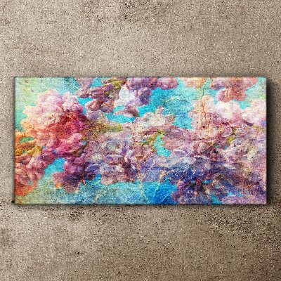 Floral landscape in pastel shades Canvas print