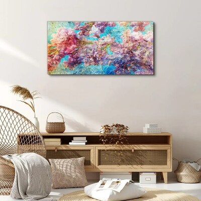 Floral landscape in pastel shades Canvas print