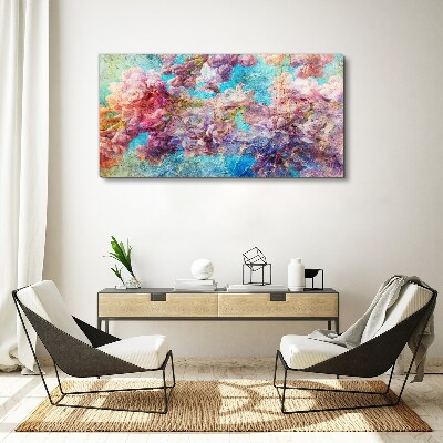 Floral landscape in pastel shades Canvas print