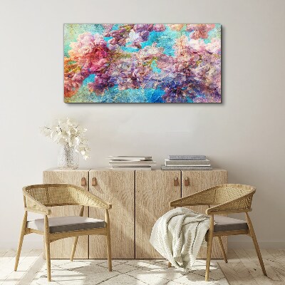 Floral landscape in pastel shades Canvas print