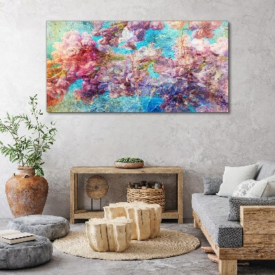 Floral landscape in pastel shades Canvas print
