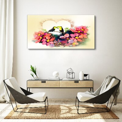 Love among the flowers Canvas Wall art