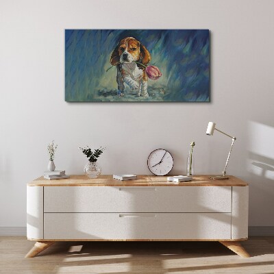 Abstraction flower animal dog Canvas Wall art