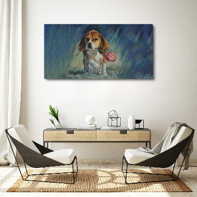 Abstraction flower animal dog Canvas Wall art