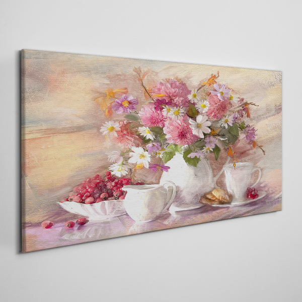Floral arrangement on the table Canvas Wall art