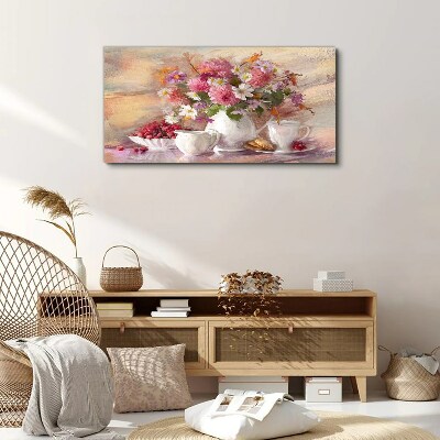 Floral arrangement on the table Canvas Wall art