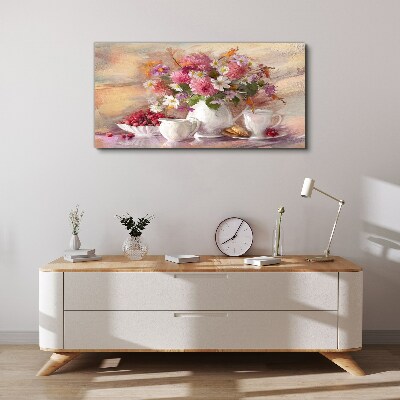 Floral arrangement on the table Canvas Wall art