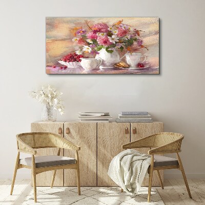 Floral arrangement on the table Canvas Wall art