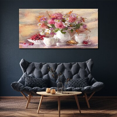 Floral arrangement on the table Canvas Wall art