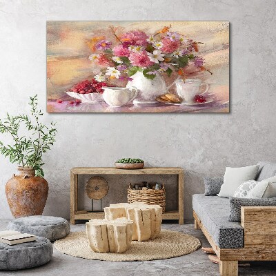 Floral arrangement on the table Canvas Wall art
