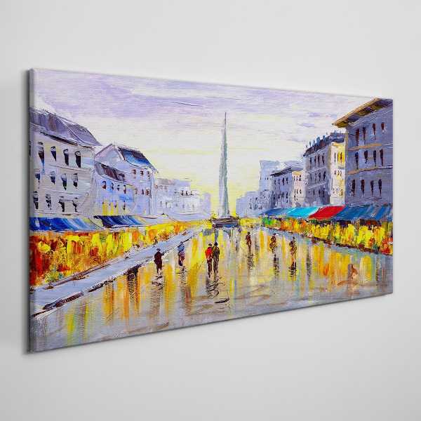 Golden Avenue in the sunset light Canvas Wall art