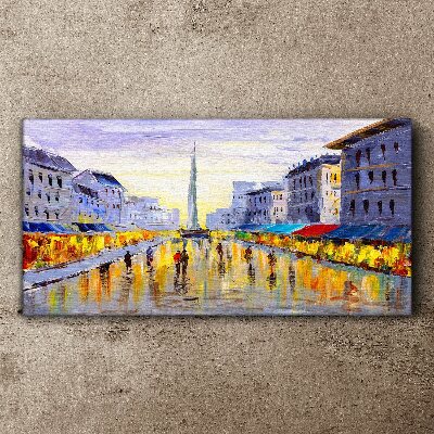 Golden Avenue in the sunset light Canvas Wall art
