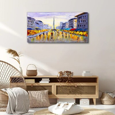 Golden Avenue in the sunset light Canvas Wall art