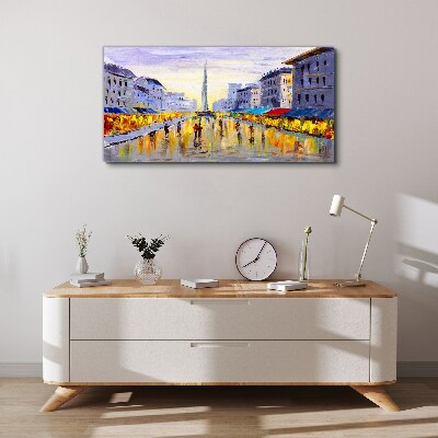 Golden Avenue in the sunset light Canvas Wall art
