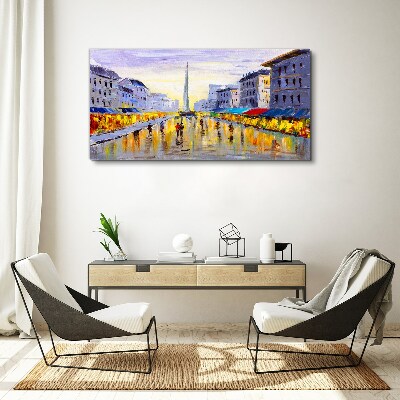 Golden Avenue in the sunset light Canvas Wall art