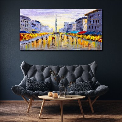 Golden Avenue in the sunset light Canvas Wall art