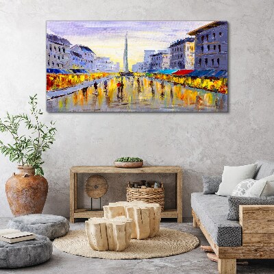 Golden Avenue in the sunset light Canvas Wall art